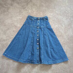 Cinq a Sept 5a7 Veena Denim Button-Front Midi Skirt